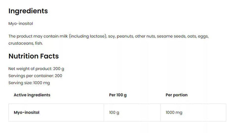 Ινοσιτόλη 200 g Φυσική (200 g)