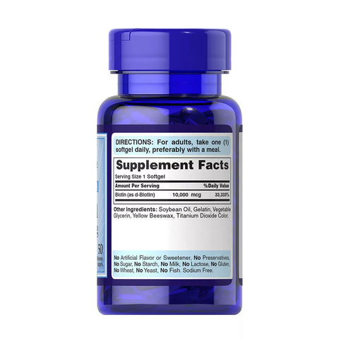 Biotin 10,000 mcg (50 Softgels)