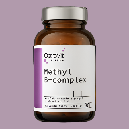 OstroVit Methyl B-complex supplement bottle on a white background