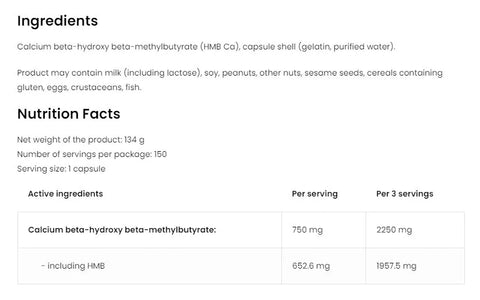 HMB 2250 mg (150 Capsules)