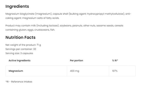 Magnesium Glycinate (90 Capsules)