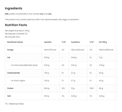 Micellar Casein Protein (700 g, Natural)